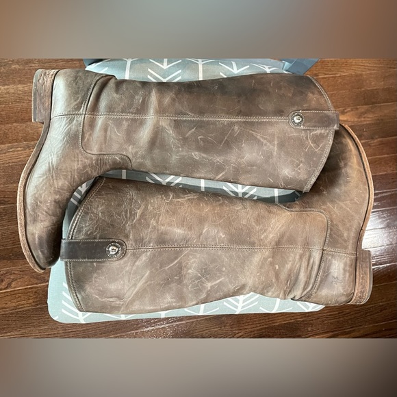 Frye Melissa Button Equestrian Leather Boot Color: Slate -Grayish Brown; size 9 - Picture 8 of 16